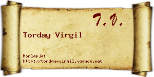 Torday Virgil névjegykártya